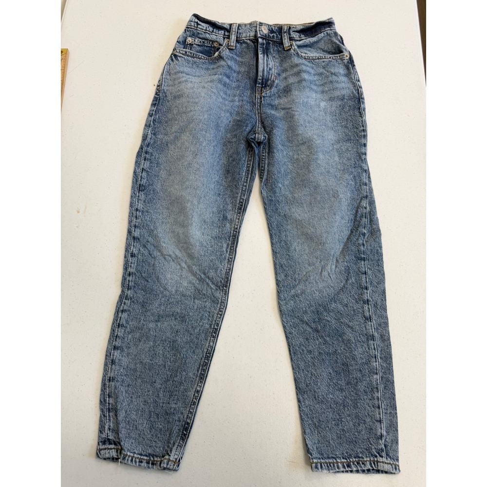 Gap Teen Girls Blue Medium Wash High Rise Relaxed Mom Jeans Size 12